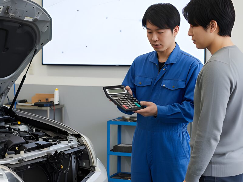 工賃の説明を受けている男性