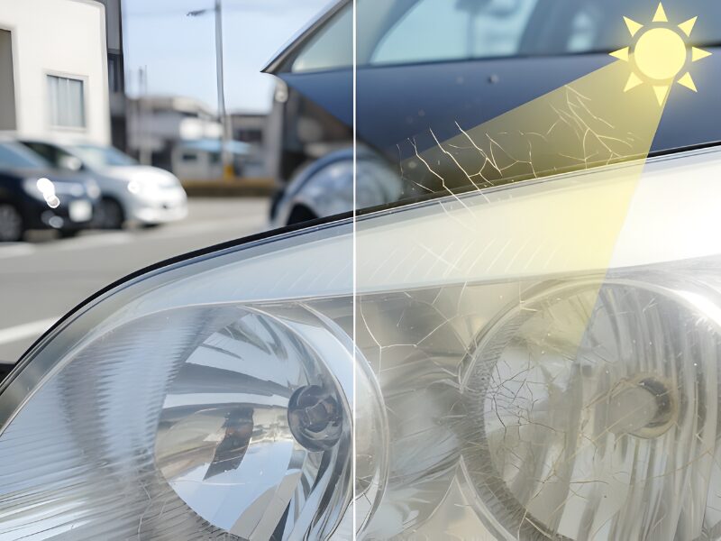 紫外線で劣化したヘッドライト画像