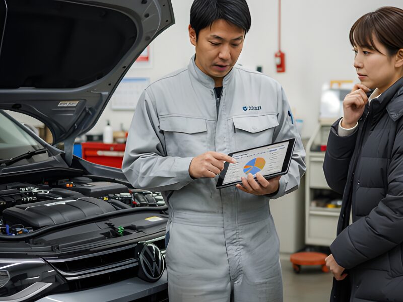 専門業者に依頼をしている女性画像