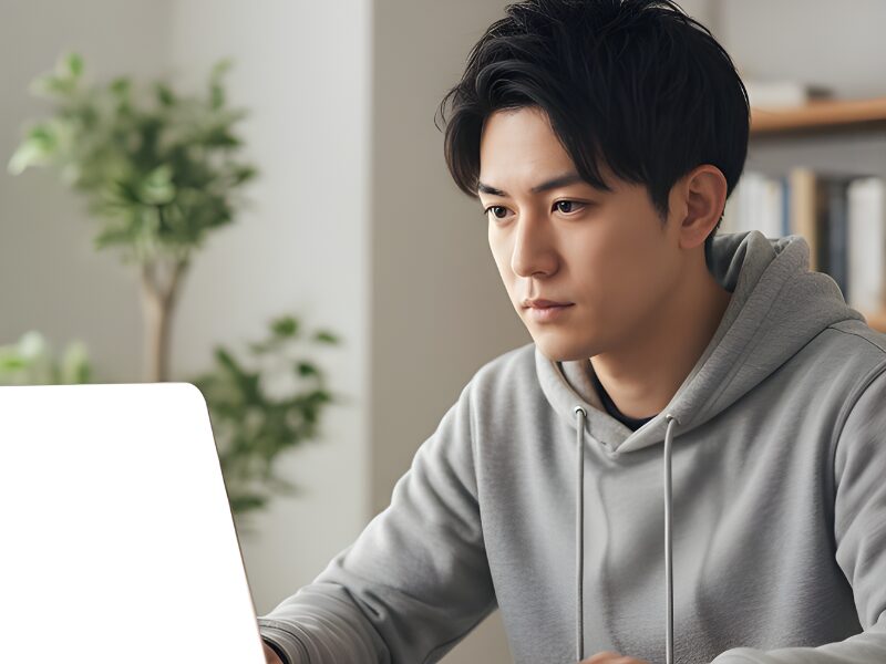 テスター屋をネット検索している男性